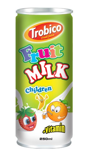 Trobico fruit milk for children alu can 250ml